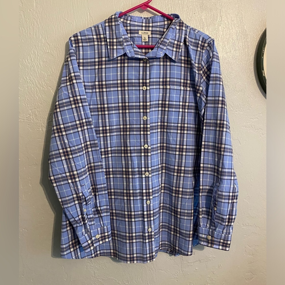Vintage L.L. Bean, Women’s Cotton Plaid Button Down, Size XL